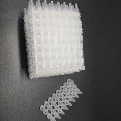 0.1mL PCR οι σωλήνες 8-λουρίδων καθαρίζουν τα χαμηλά αναλώσιμα εργαστηρίων σωλήνων ιατρικά καμία κάλυψη